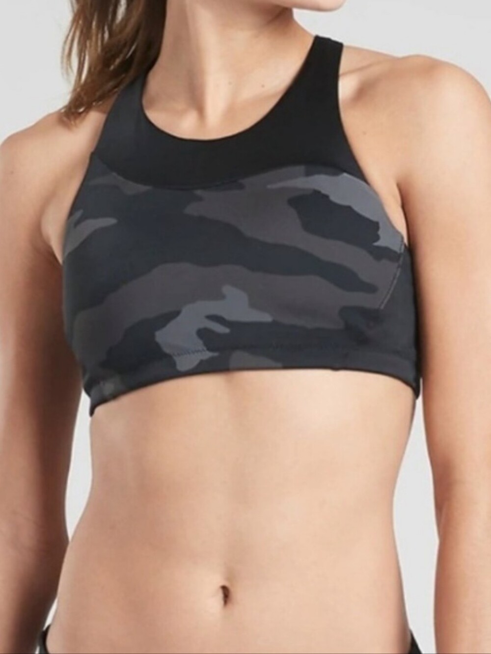 Athleta Freestyle Camo High Neck Halter Bikini Top Size Medium